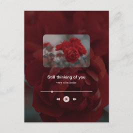 Minimalist Red Music Player Valentine's Day Helg Vykort