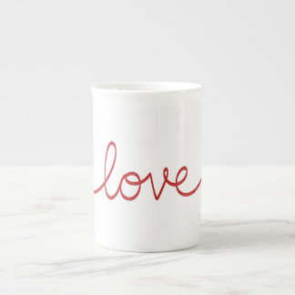Minimalist Red Script Love Continuous Line Art Benporslin Mugg