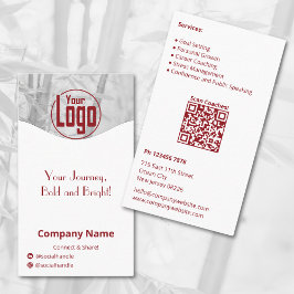 Minimalist Red White Life Coach Company Visitkort