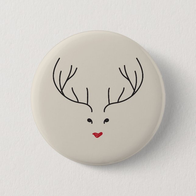minimalist reindeer face knapp (Framsida)