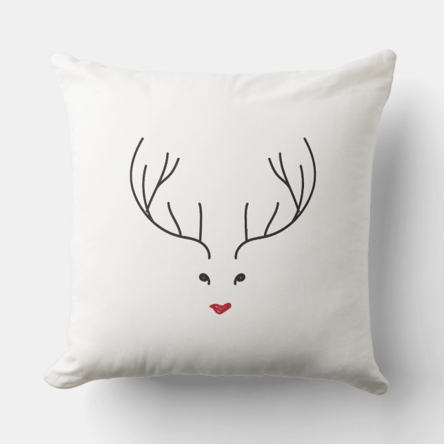 minimalist reindeer face kudde (Framsida)