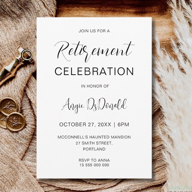 Minimalist Retirement Party Corporate Retirement Inbjudningar (Skapare uppladdad)