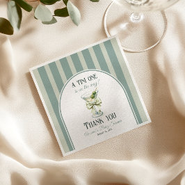 Minimalist Retro Bow Tini One Martini Baby Shower Pappersservett