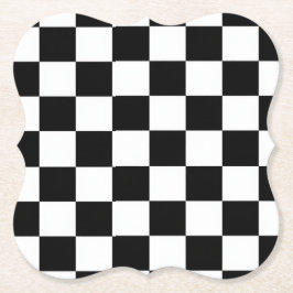 Minimalist Retro Checkered – Monochrome Streetwear Underlägg Papper