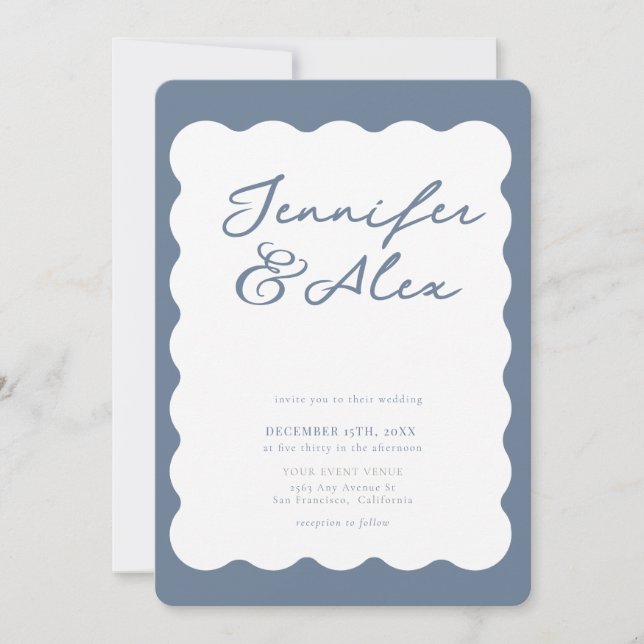 Minimalist Retro Photo Collage Wedding Invitations Inbjudningar (Framsida)