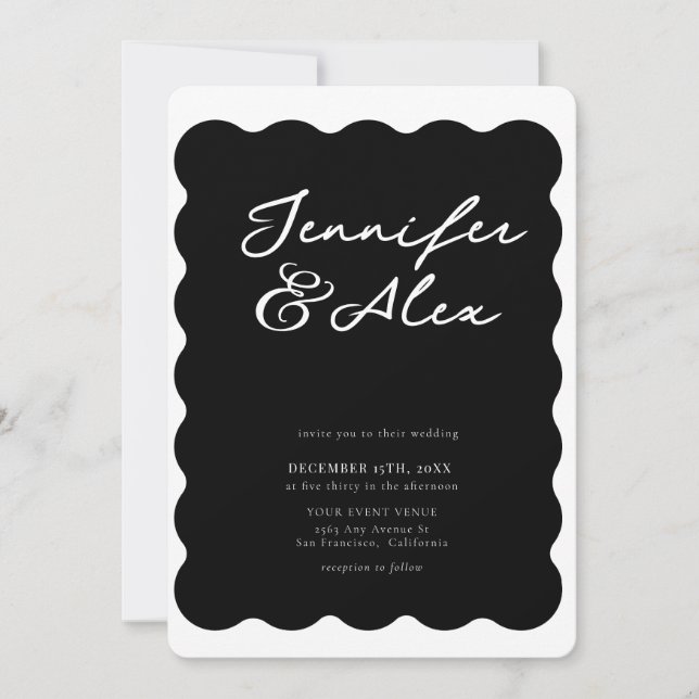 Minimalist Retro Photo Collage Wedding Invitations Inbjudningar (Framsida)