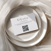 Minimalist Retro Sage Green Arch QR Code RSVP Card