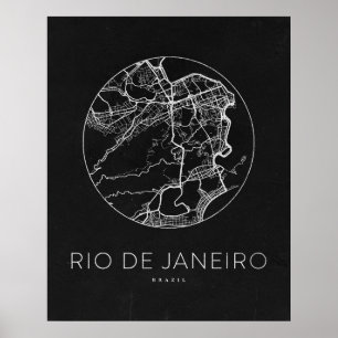 Minimalist Rio De Janeiro City Karta Poster