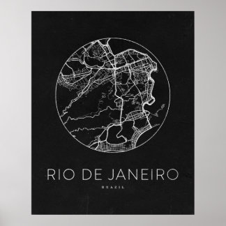 Minimalist Rio De Janeiro City Karta Poster