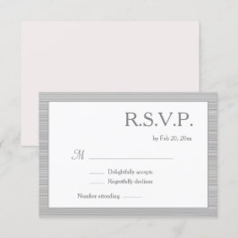 Minimalist Rödlrosa Vit Grå Ränder RSVP Inbjudningar