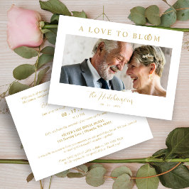 Minimalist Romantic Wedding Anniversary in Gold Inbjudningar