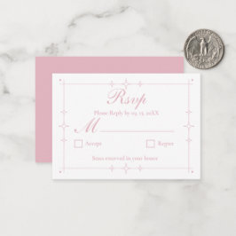 Minimalist Rosa Glittrande Stjärnexplosion Bröllop Anteckningskort