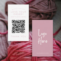 Minimalist rosabrunt logotyp QR-kod Lämna en recen