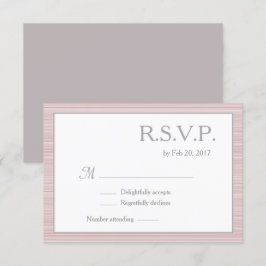 Minimalist rosaskär vit grå ränder rsvp inbjudningar