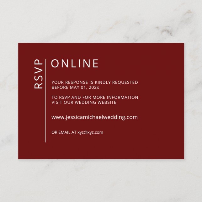Minimalist Ruby Red Online OSA kort (Framsida)