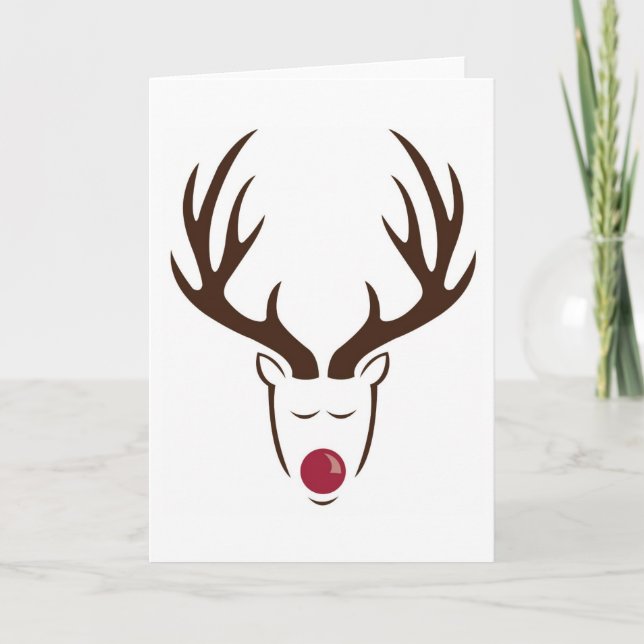 Minimalist Rudolf helgdagkort Helgkort (Framsida)