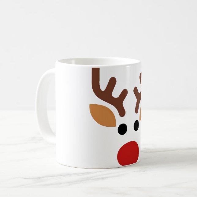 Minimalist Rudolph Reindeer Kaffemugg (Framsida vänster)