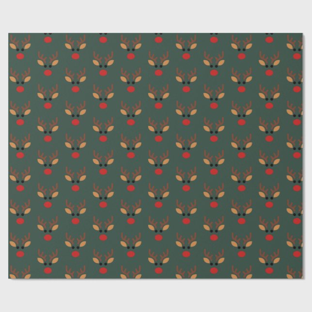 Minimalist Rudolph Reindeer Presentpapper (Platt)