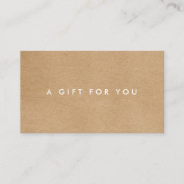 Minimalist Rustic Kraft Gift Lojalitetskort