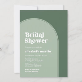 Minimalist Sage Green Arch Bridal Shower Party Inbjudningar