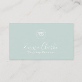 Minimalist Sage Green Scan Code Business Card Visitkort