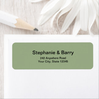 Minimalist Sage Green Wedding Return Address Returadress Etikett