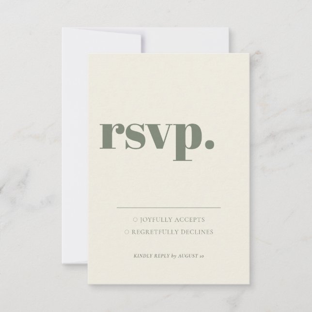 Minimalist Sage Greenery Simple Kindly Reply OSA Kort (Framsida)