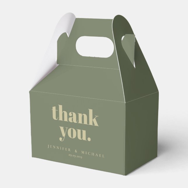 Minimalist Sage Signatur Tack Presentaskar (Framsidan Sidan)