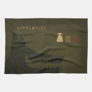 Minimalist sagor de 3 lite grisarna kökshandduk