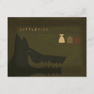 Minimalist sagor de 3 lite grisarna vykort