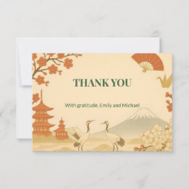 Minimalist Sakura Cherry Blossom Wedding Thank You Tack Kort