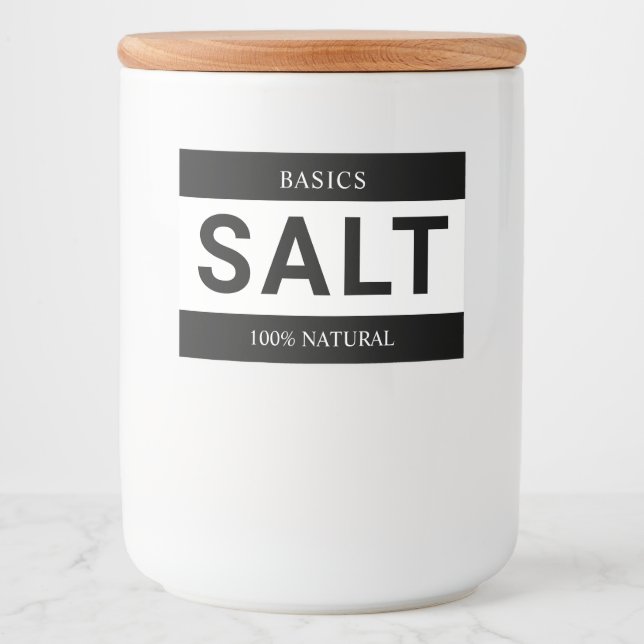 Minimalist Salt Label for Containers Mat Etiketter (Framsida)
