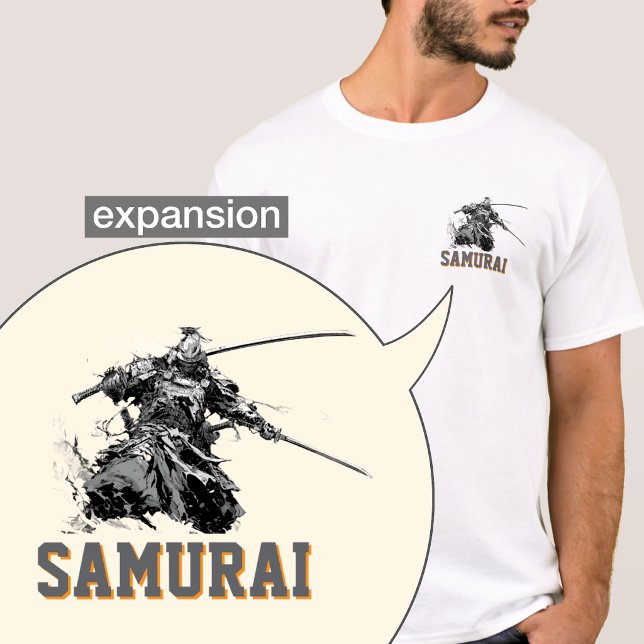 Minimalist Samurai Pocket Size Graphic Custom T Shirt (Skapare uppladdad)