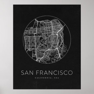 Minimalist San Francisco City Karta Poster