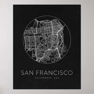 Minimalist San Francisco City Karta Poster