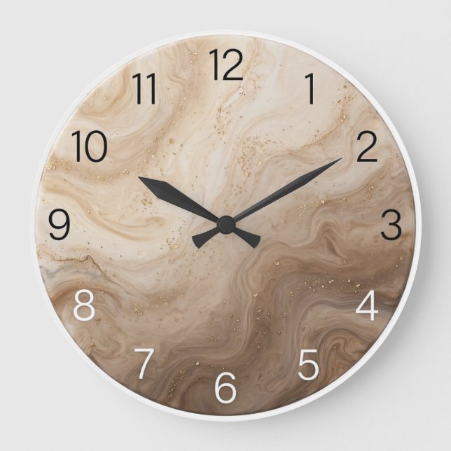 Minimalist Sand Beige Epoxy Wall Clock Stor Klocka (Framsida)