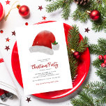 Minimalist Santa Hat Holly Berries jul Party Inbjudningar<br><div class="desc">Överraska dina kära med den här söta julfestinbjudan,  som innehåller julhatt och redigerbara detaljer. Anpassa den med lätthet genom att använda alternativen "anpassa" och "redigera med hjälp av verktyg".</div>