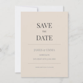 Minimalist Save the Date Card Soft Latte