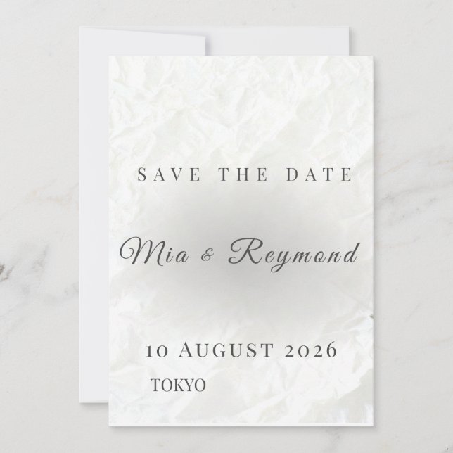 Minimalist Save the Date Wedding Card (Framsida)