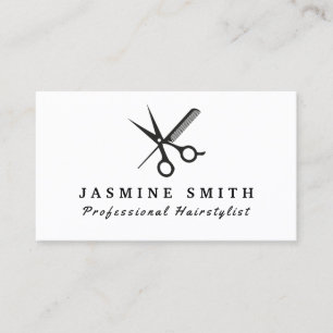 Minimalist sax och hårkamlogotypHairstylist Visitkort