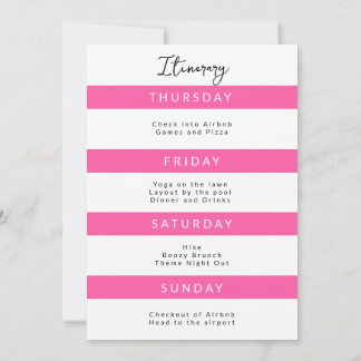 Minimalist Scottsdale Bach Party Itinerary Inbjudningar