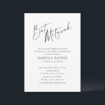 Minimalist Script Black White Modern Bat Mitzvah Inbjudningar<br><div class="desc">This Bat Mitzvah invitation in black and white features a modern, handwritten script paired with clean typography for a look that feels timeless and meaningful. Designed to celebrate this important milestone with elegance, the layout keeps the focus on the name and event details without feeling overly formal. A great choice...</div>