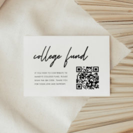 Minimalist Script Graduation College Fund QR Code Tilläggskort