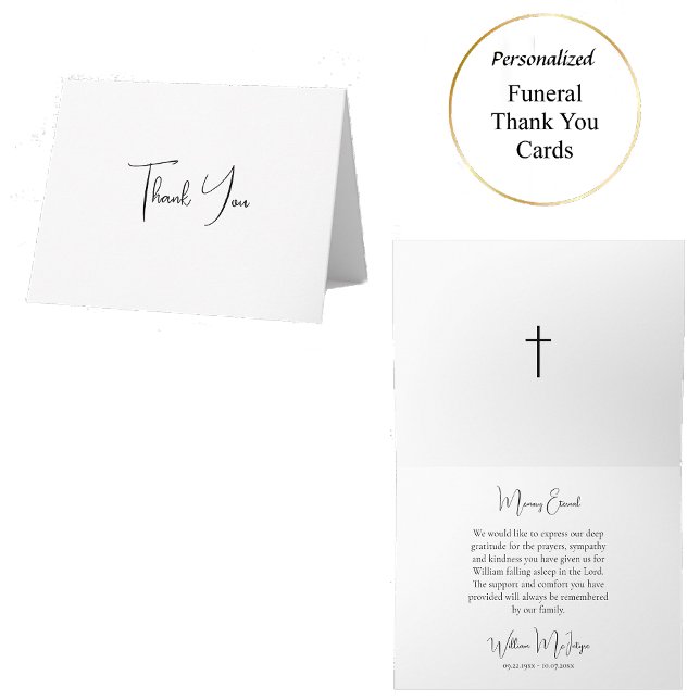 Minimalist Script Orthodox Christian Funeral Tack Kort (Skapare uppladdad)