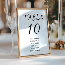 Minimalist Script Wedding Table Number Bordsnummer