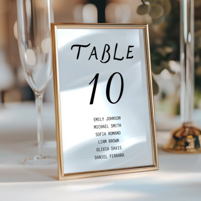 Minimalist Script Wedding Table Number Bordsnummer (Minimalist Script Wedding Table Number Table Sign)