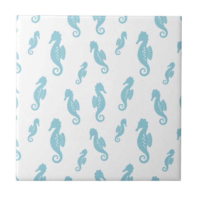 Minimalist Seahorse Ocean Seamless Pattern (1) Kakelplatta (Framsidan)