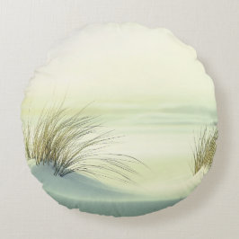 Minimalist Serene White Sand Dunes Beach Rund Kudde