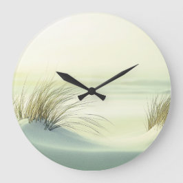 Minimalist Serene White Sand Dunes Beach Stor Klocka