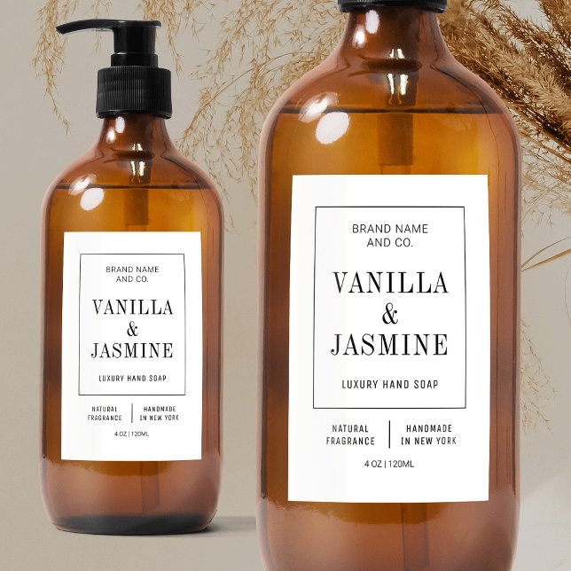 Minimalist Simple Bath Product Waterproof Label Mat Etikett (minimalist apothecary style cosmetic bottle waterproof label with fully editable text & colors)